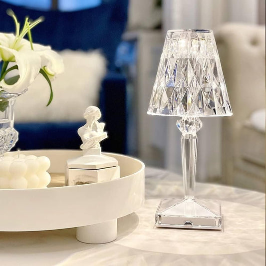 Crystal Touch Lamp – Elegant Diamond Cut LED Table Light