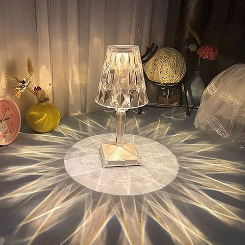 Crystal Touch Lamp – Elegant Diamond Cut LED Table Light