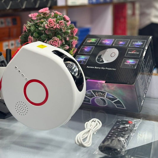 Aurora Starry Sky Projector – Galaxy Light with Remote & USB Cable