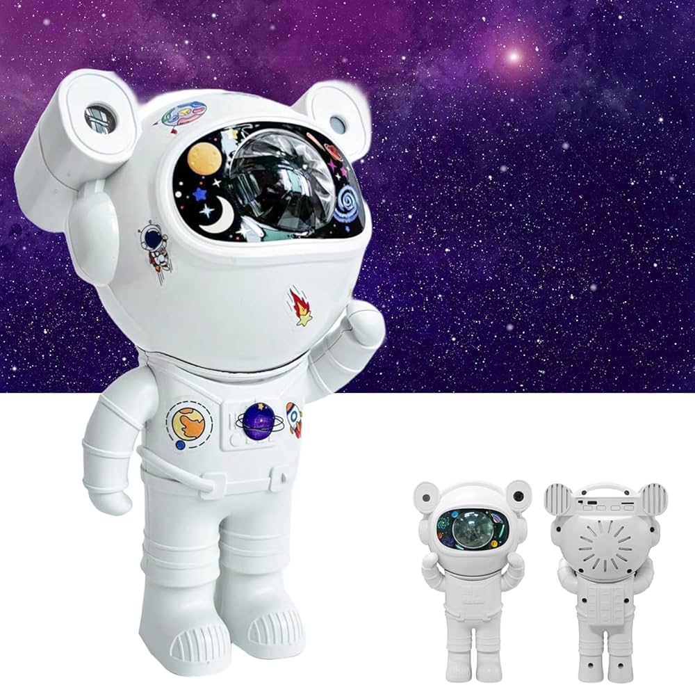 Astronaut Galaxy Projector – LED Star Night Light with Rotating Nebula