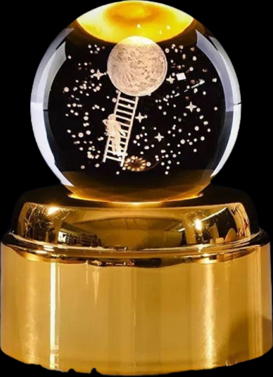 Galaxy Crystal Rotating Ball Lamp – 3D Saturn & Astronaut Night Light