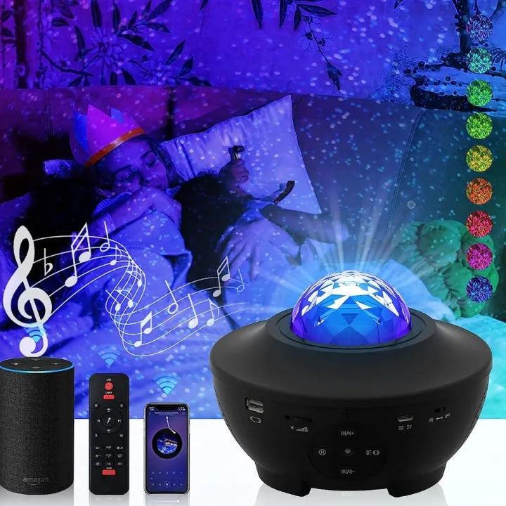Galaxy Star Projector Night Light – Multi-Color LED with Bluetooth Music & Remote Control