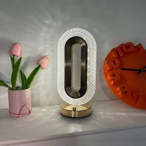 Modern LED Crystal Table Lamp – Elegant Oval Design