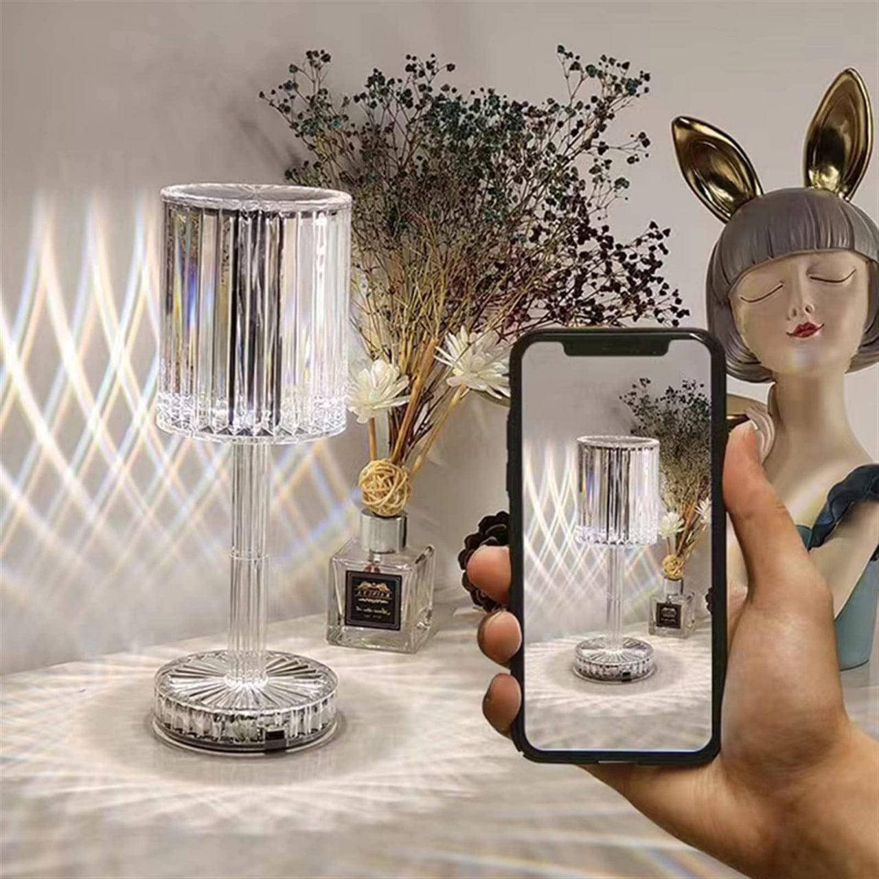 Crystal Touch Lamp – Elegant Diamond Cut LED Table Light