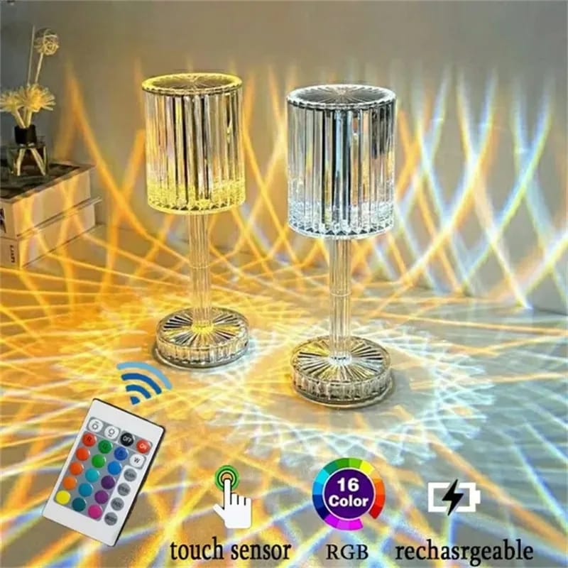 Crystal Touch Lamp – Elegant Diamond Cut LED Table Light