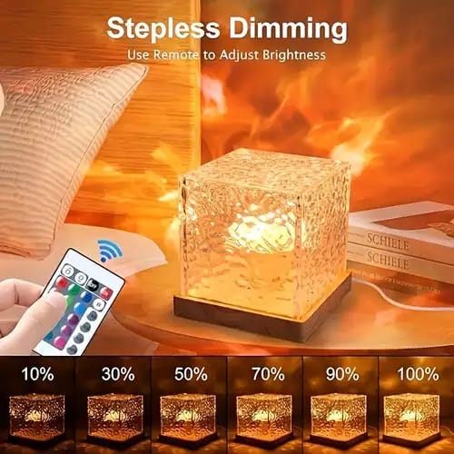 Water Ripple Crystal Lamp โ 16 Colors with Remote