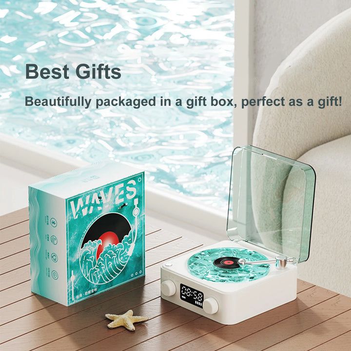 Bluetooth Water Ripple Turntable Speaker with 3 Lighting Modes