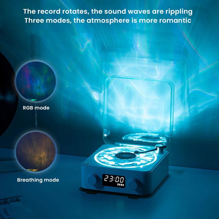 Bluetooth Water Ripple Turntable Speaker with 3 Lighting Modes