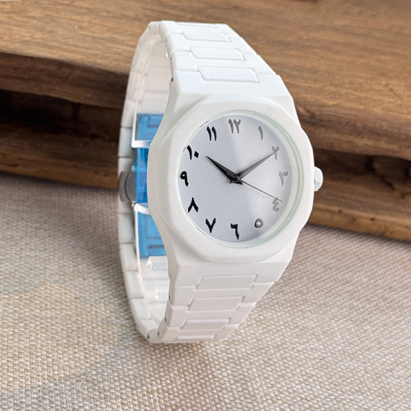 Arabic Numeral Classic Wrist Watch – Black & White Variants