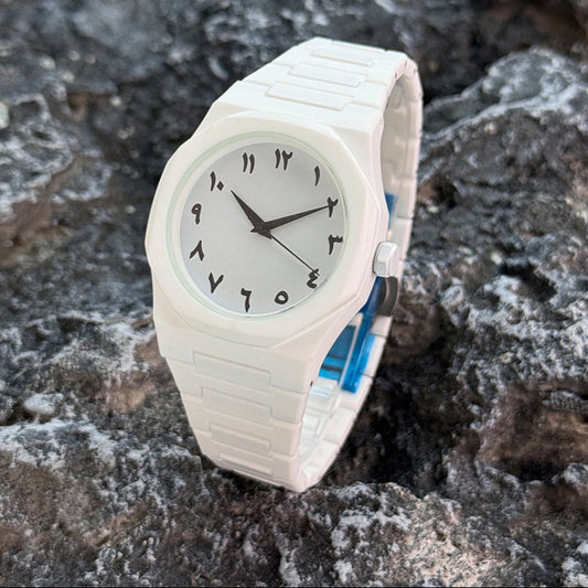 Arabic Numeral Classic Wrist Watch – Black & White Variants