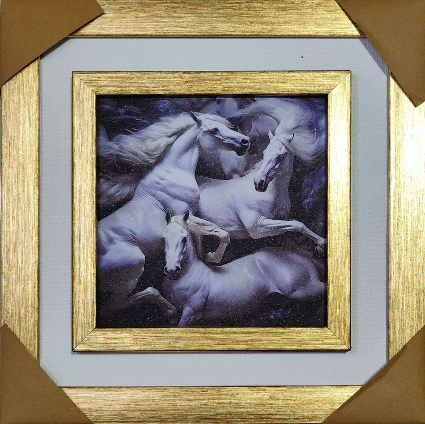 Premium Decorative Wall Frame (Golden & Brown Border)