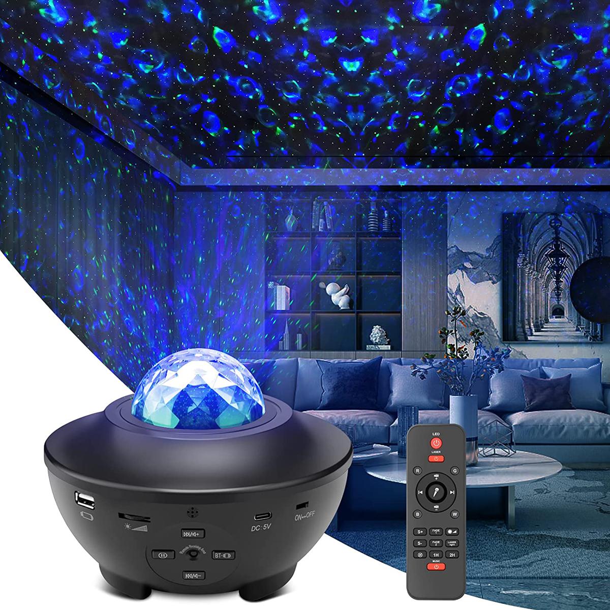Galaxy Star Projector Night Light – Multi-Color LED with Bluetooth Music & Remote Control