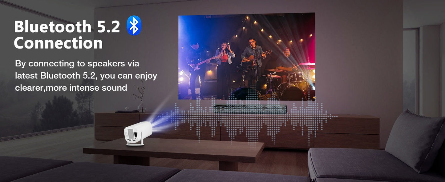 Smart Android Mini Portable Projector – 180° Adjustable HD Projector with Wi-Fi & Bluetooth