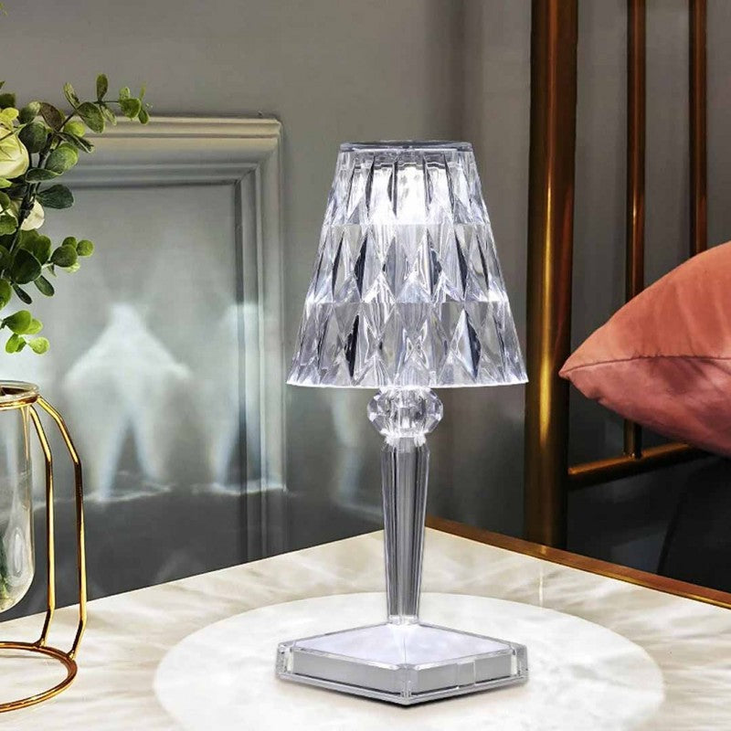 Crystal Touch Lamp – Elegant Diamond Cut LED Table Light
