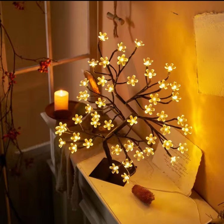 LED Flower Tree Lamp – Warm Decorative Night Light