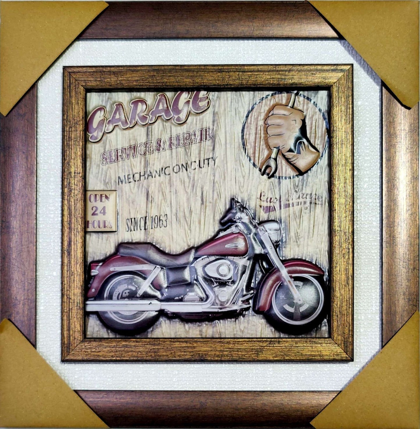 Premium Decorative Wall Frame (Golden & Brown Border)