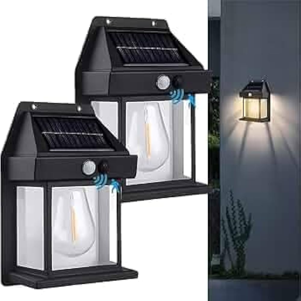 Solar-Powered LED Wall Light with Motion Sensor – Waterproof Outdoor Lamp
