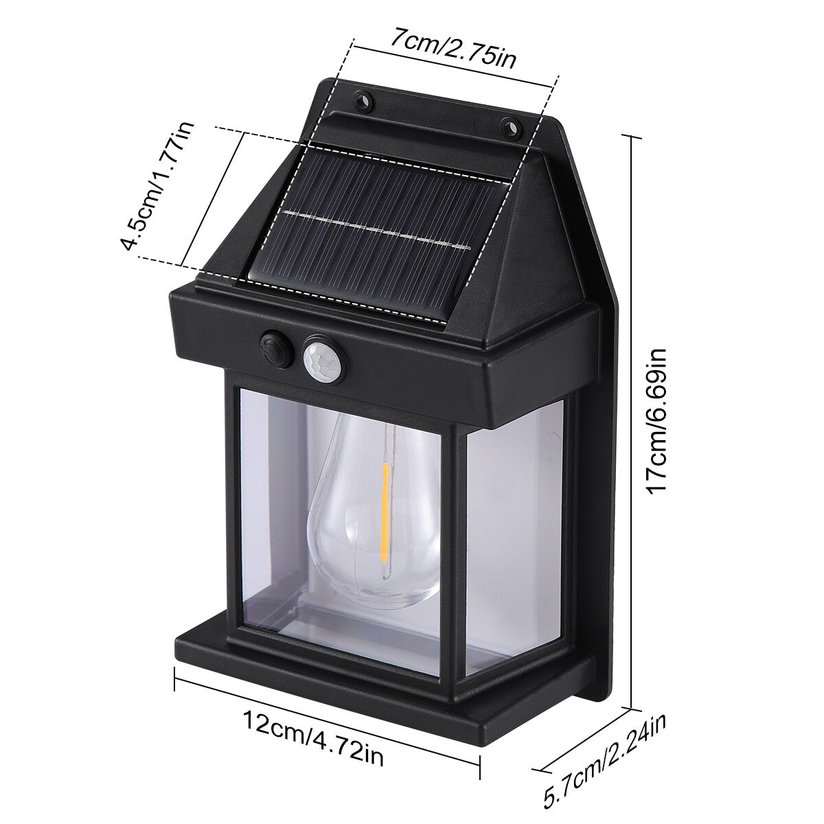 Solar-Powered LED Wall Light with Motion Sensor – Waterproof Outdoor Lamp